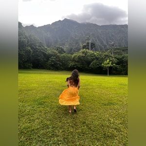 FREE PEOPLE MAXI DRESS | taking sides maxi dress | orange